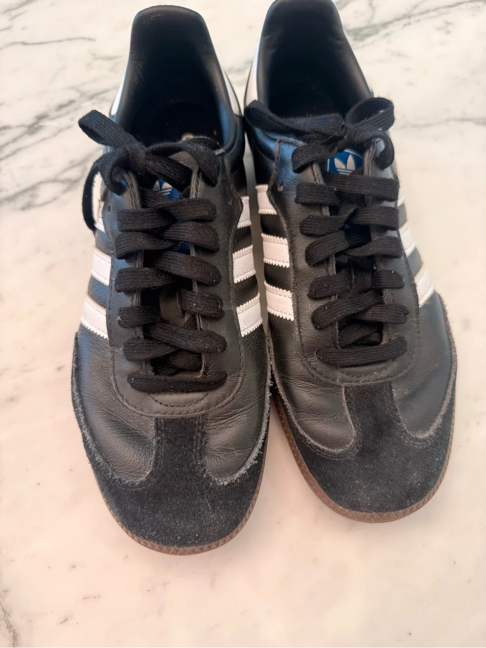Adidas Unisex Samba OG Black/White Leather Sneakers 8.5 Mens size